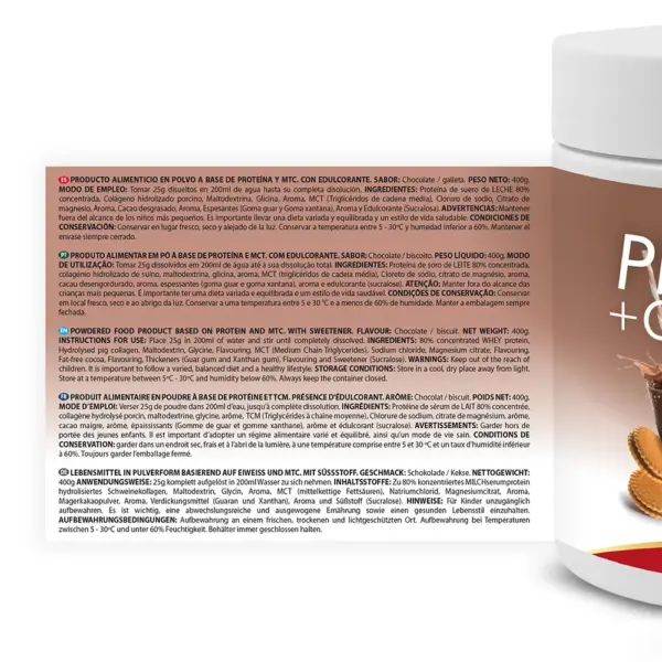 BATIDO DE PROTEÍNAS + COLÁGENO DE CHOCOLATE Y GALLETA SHAKE 400 G - Imagen 5