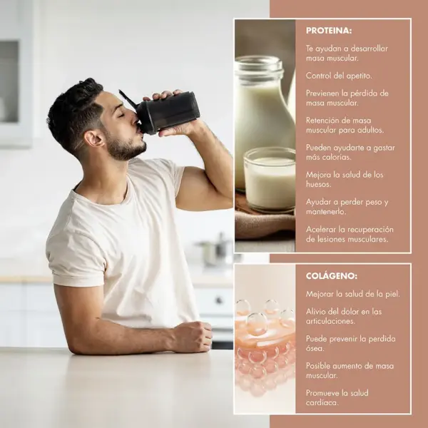 BATIDO DE PROTEÍNAS + COLÁGENO DE CHOCOLATE Y GALLETA SHAKE 400 G - Imagen 2