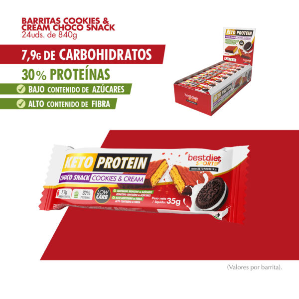 BARRITAS COOKIES & CREAM CHOCO SNACK  24uds. de 840g - Imagen 5