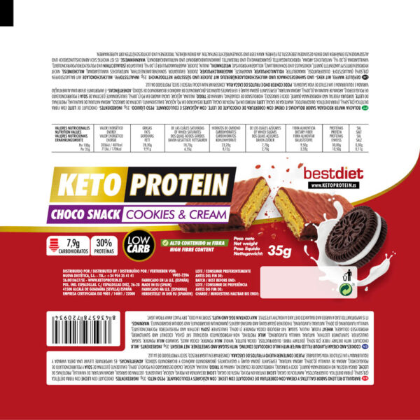 BARRITAS COOKIES & CREAM CHOCO SNACK  24uds. de 840g - Imagen 6