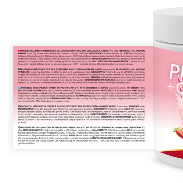 BATIDO DE PROTEÍNAS + COLÁGENO DE FRESA Y NATA SHAKE 400 G - Imagen 6