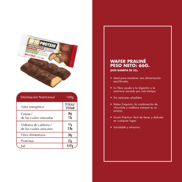 WAFER PRALINÉ CHOCOLATE Y AVELLANA - Imagen 3