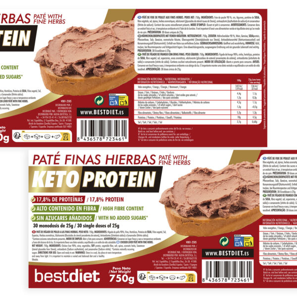 Paté Finas Hierbas de Pollo 30 monodosis de 25g - Imagen 4