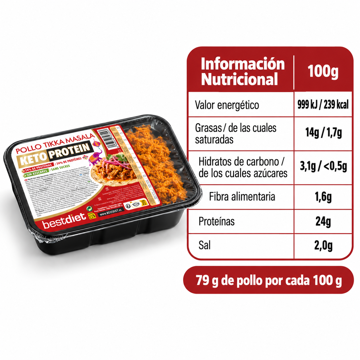 Pollo Tikka Masala, relleno para fajitas - Imagen 3
