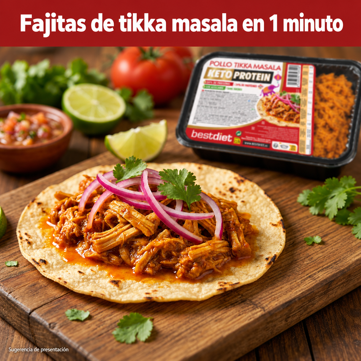 Pollo Tikka Masala, relleno para fajitas - Imagen 4