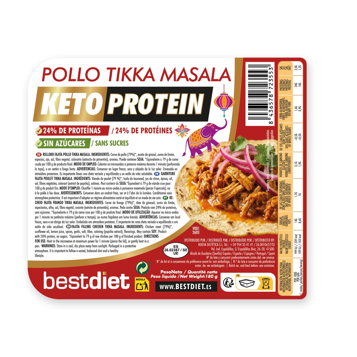 Pollo Tikka Masala, relleno para fajitas - Imagen 6