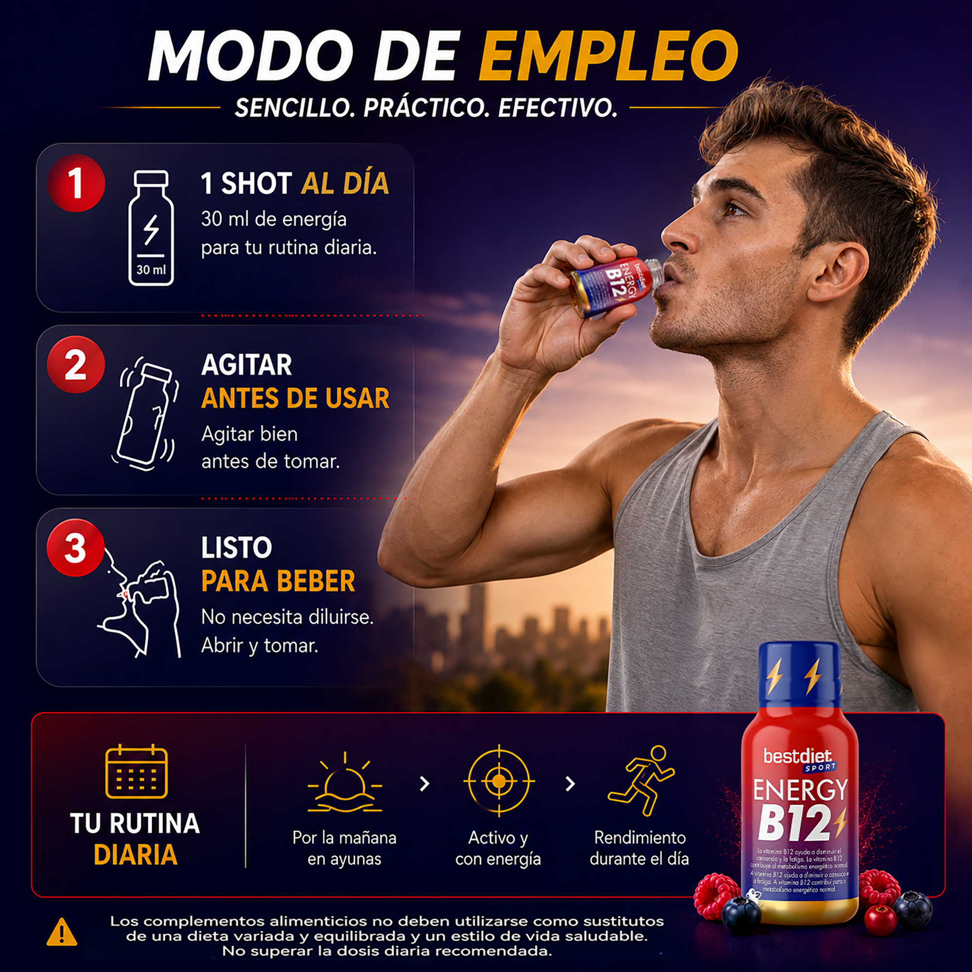 Energy B12 de Bestdiet Sport | 6 shots - Imagen 3