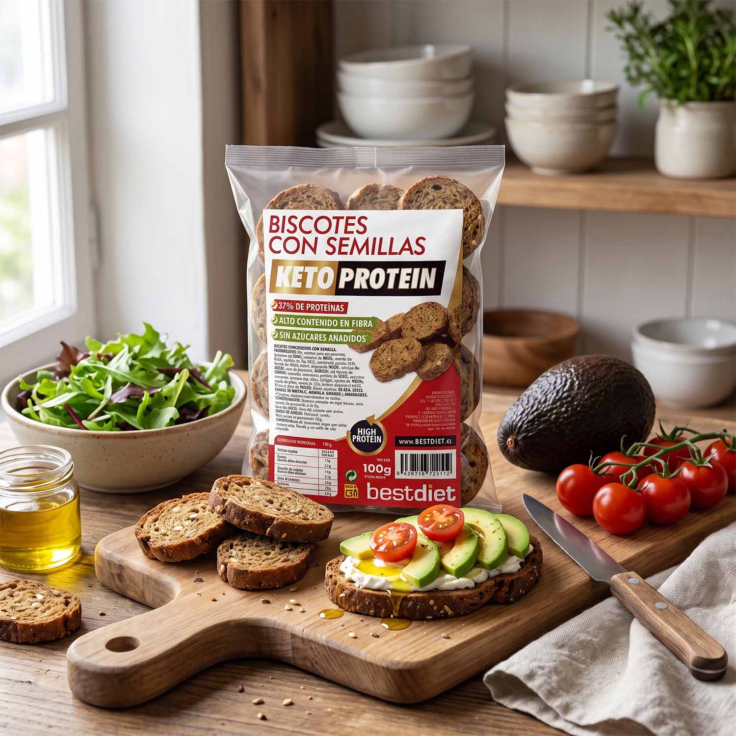Pack de Biscotes con Semillas Keto Protein 200g - Imagen 5